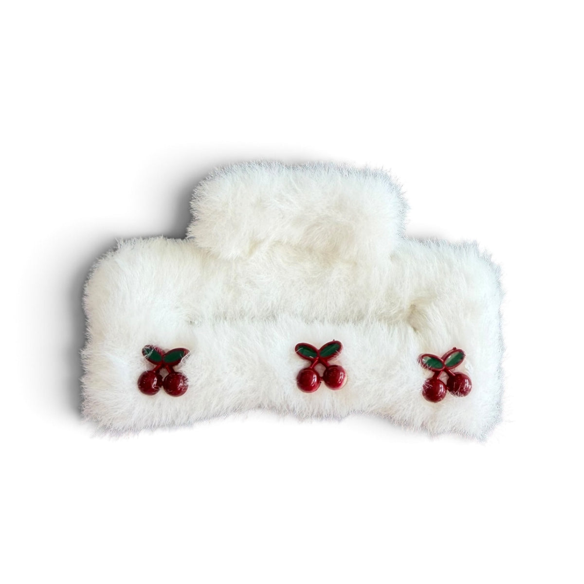 Fluffy Thick white Fur Hair Clip
