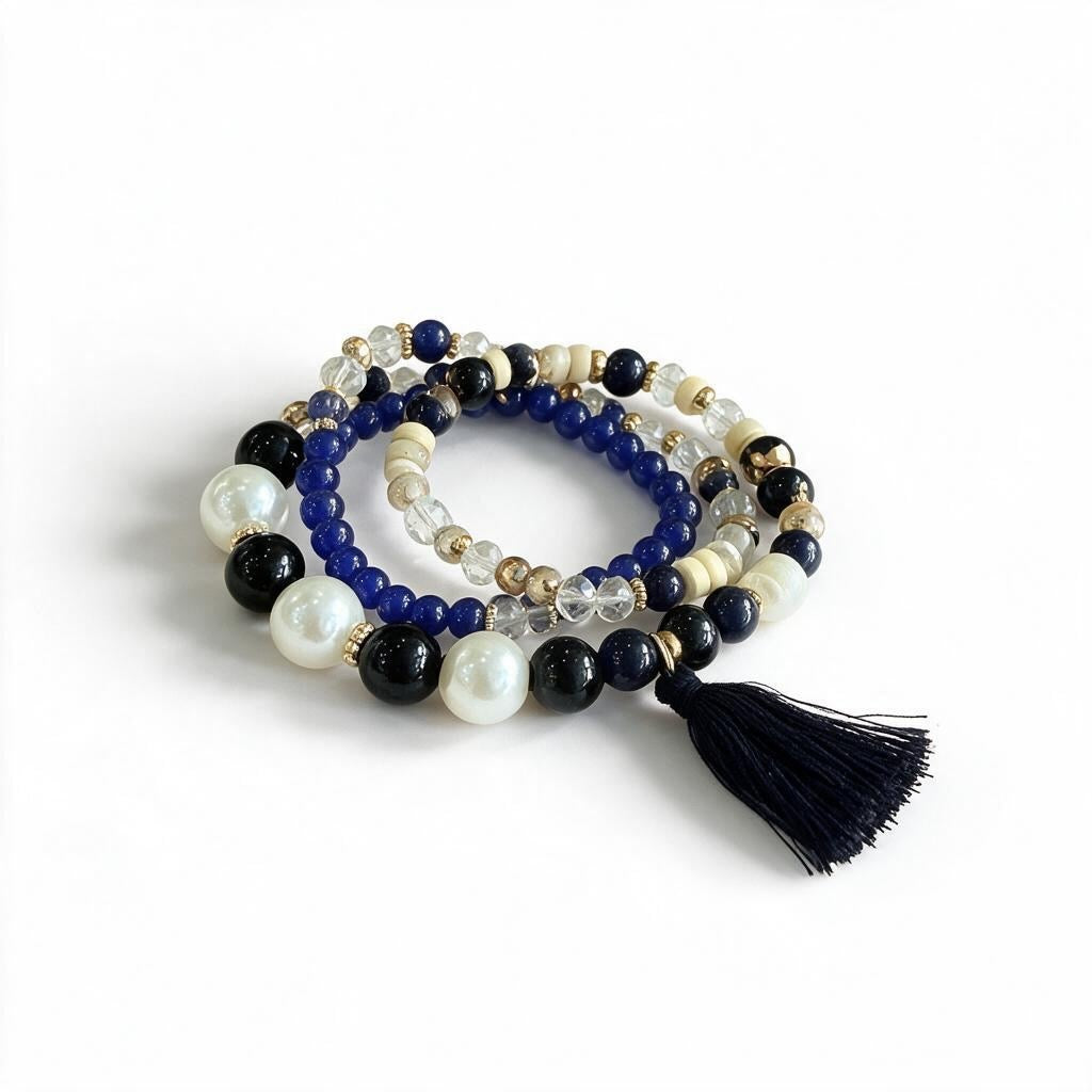 Midnight Pearl Bracelet Set