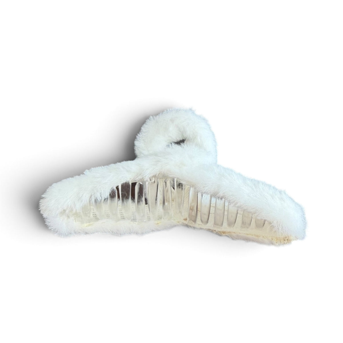 Fluffy White Fur Hair Clip