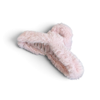 Fluffy Rose Fur Hair Clip