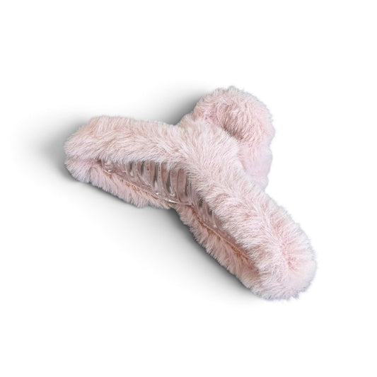 Fluffy Rose Fur Hair Clip